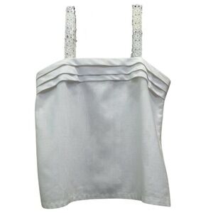 Vintage Snazzie White Pleated Top – Size 10